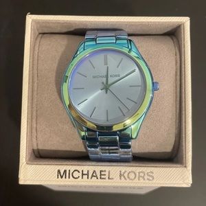 🚫SOLD🚫MK Slim Runway Watch Iridescent Blue